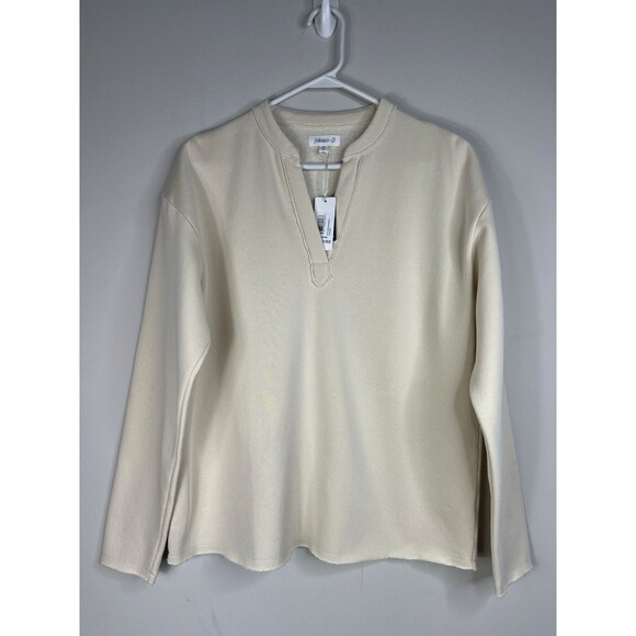NWT johnnie-O Camilla V-Neck Cotton Blend Pullover Birch Size M Women's - Picture 2 of 6